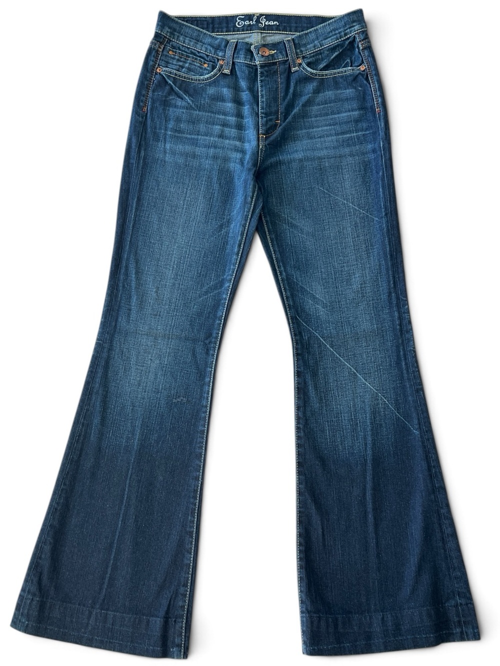 Earl Jean Vintage Y2K Wide Leg Flare Trouser Jeans, 29 x 34 (Hemmed to 32)